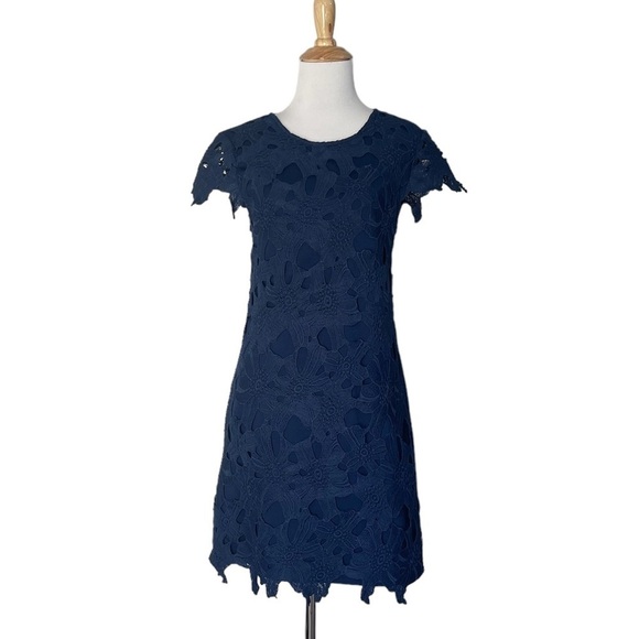 NWT Stitch Fix Ezra Blue Lace Shift Dress - Picture 1 of 5